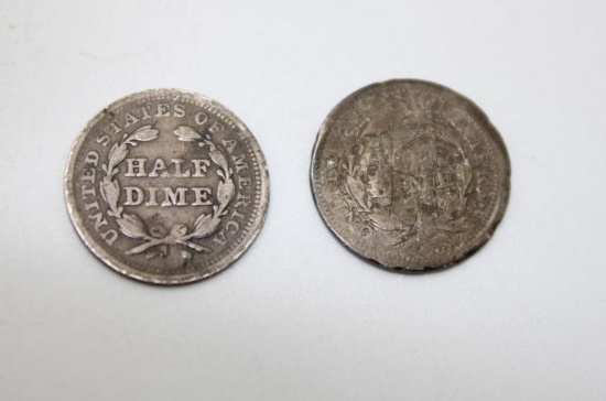 (2) U.S. 1857 Half Dimes