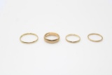 (4) 14K Yellow Gold Bands