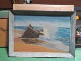 Oil on Canvas Painting, Shipwreck