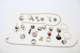 (28) Sterling Silver Jewelry Pieces