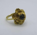Yellow Gold and Sapphire Ring