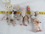 Small Doll Lot, Porcelain, German Kewpie, Etc