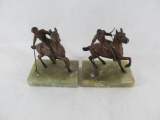 Bronze & Alabaster Polo Bookends