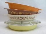 (4) Pyrex Covered Casserole Dishes