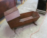 18th C Hooded Dovetailed Vermont Cherry Cradle