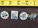 (4) 1980 Lake Placid Olympic Pins