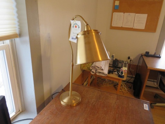 (2) Brushed Heavy Brass Desk Lamps