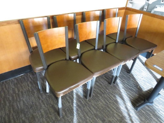 (8) Metal Framed Padded Cushion Chairs