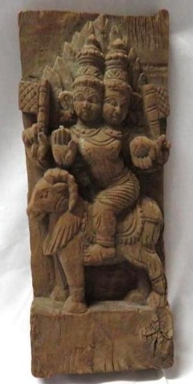Asian Wood Carved Panel