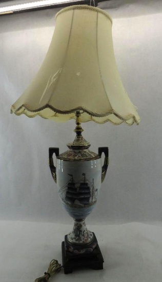 Painted Porcelain Urn Table Lamp