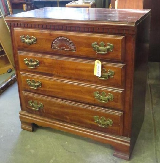 Pair of Leah Cherry Finish 4-Drawer Chests