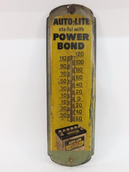 Vintage Auto-Lite Power Bond Advertising Thermometer
