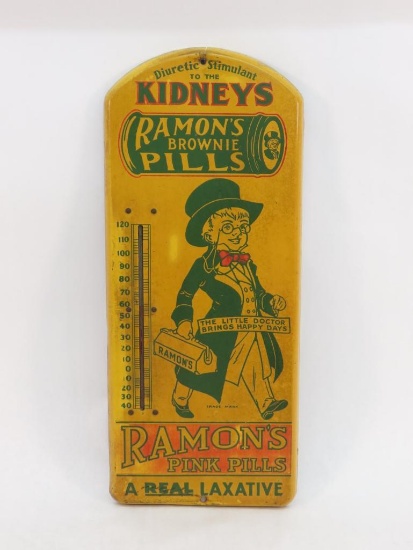 Vintage Ramon's Brownie Pills Advertising Thermometer