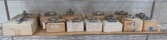 (19) Asst. Danbury Mint Pewter Collectable Cars & Planes