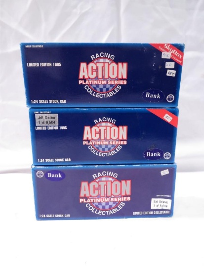 (3) 1:24 Scale Winston Cup Diecast Collectable Banks