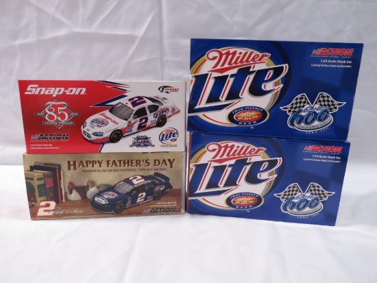(4) 1:24 Scale Rusty Wallace Diecast Cars