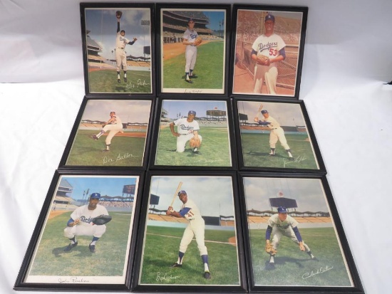 (9) Framed LA Dodgers Baseball Player Pictures
