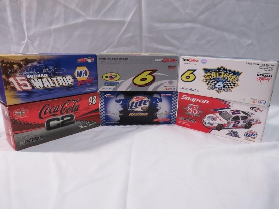 (6) 1:24 Scale Diecast Race Cars