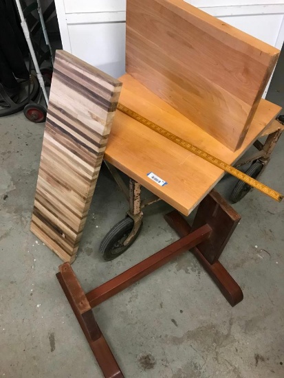 (3) Hardwood Table Top Benches