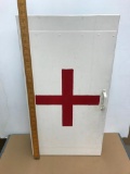 Vintage Painted Red Cross Emblem Cabinet