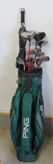 (12) Ping Golf Clubs & Bag