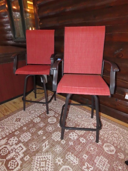 (2) Swivel Nylon Outdoor Bar Chairs