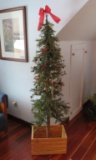 Country Style Decorative Tree w/ Crate