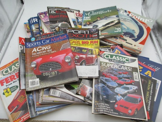 Large Group Sports Car Magazines