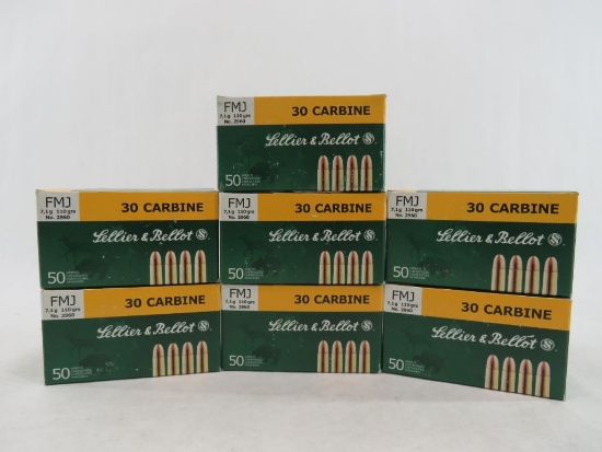 (350) Sellier & Bellot .30 Carbine Cartridges