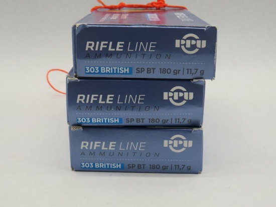 (60) PPU .303 British Cartridges