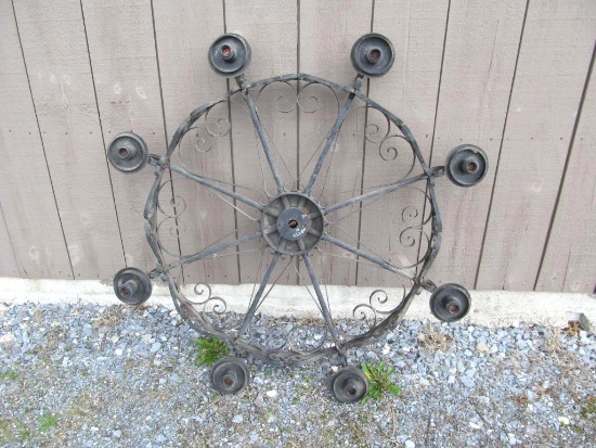 48" Mexican Wrought Iron Pueblo Style Chandelier