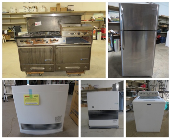 (1607) Commercial Range, Appliances & Heaters