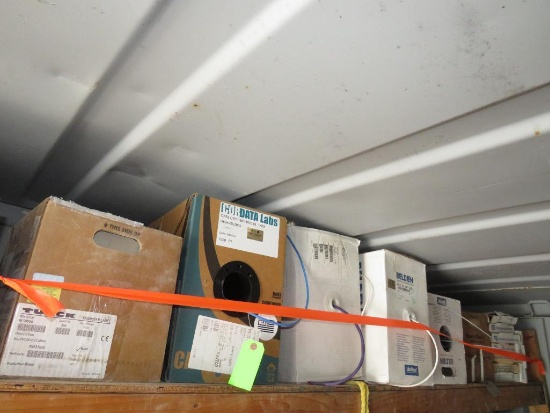(6) Boxed Spools Of Small Gauge Wire (9) Lit Multipurpose Exit Signs