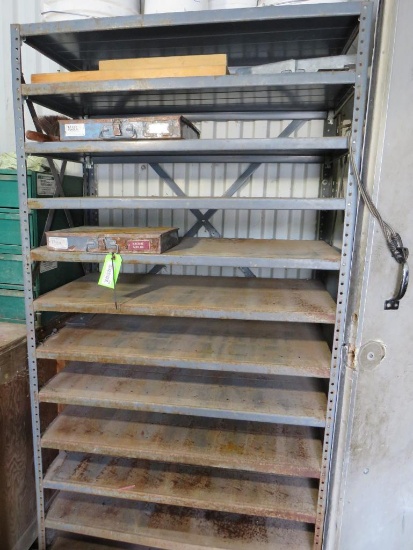Steel Shelf Unit w/ Parts Tray Contents