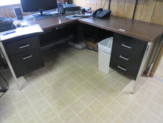 (3) Steel Office Desks