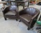 Pair of Vinyl Barrel Chairs