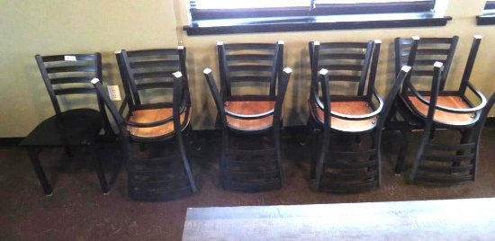 (10) Ladderback Metal & Wood Chairs
