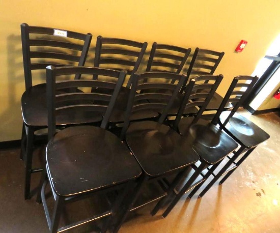 (10) Ladderback Metal & Wood Stools