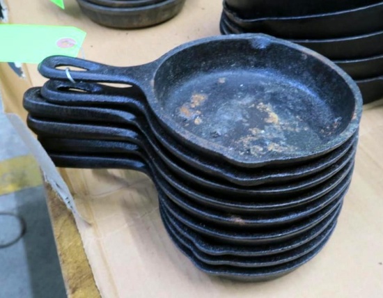(9) 4.5" Cast Iron Skillets