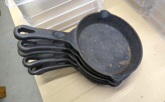 (6) 7.5" Cast Iron Skillets