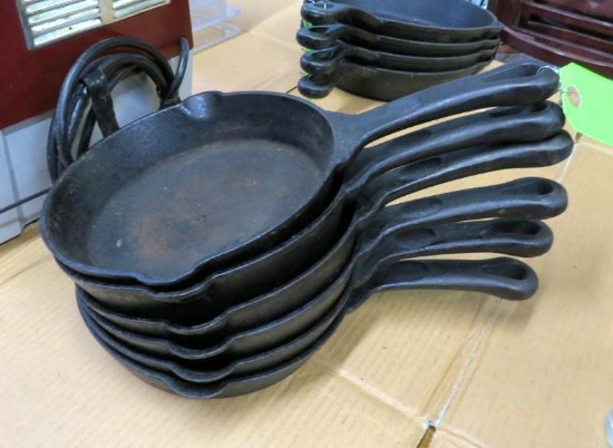 (6) 7.5" Cast Iron Skillets