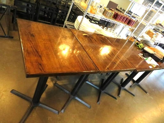 (5) Wooden 4-Top Wooden Tabletops