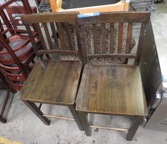(2) Wood Bar Stools