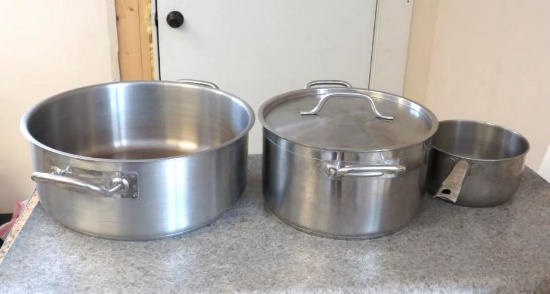 (3) SS Heavy-Duty Pots