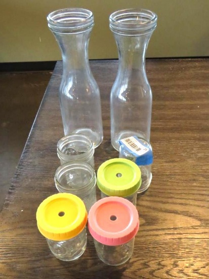 (6) Mason Jars & (3) Straw Lids