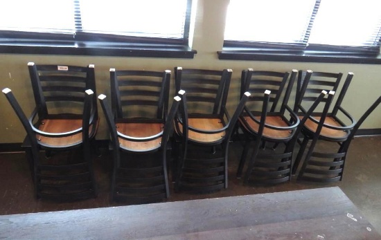 (10) Ladderback Metal & Wood Chairs