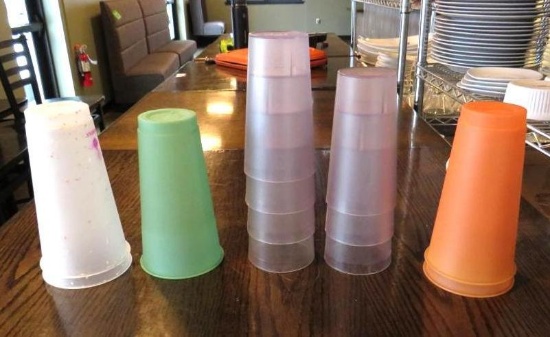 (12) Asst. Poly Drinking Glasses