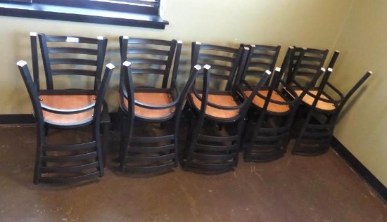 (10) Ladderback Metal & Wood Chairs