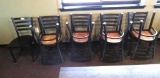 (10) Ladderback Metal & Wood Chairs