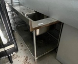 Single Bay Stainless Steel Sink w/ Drainboard & Undershelf